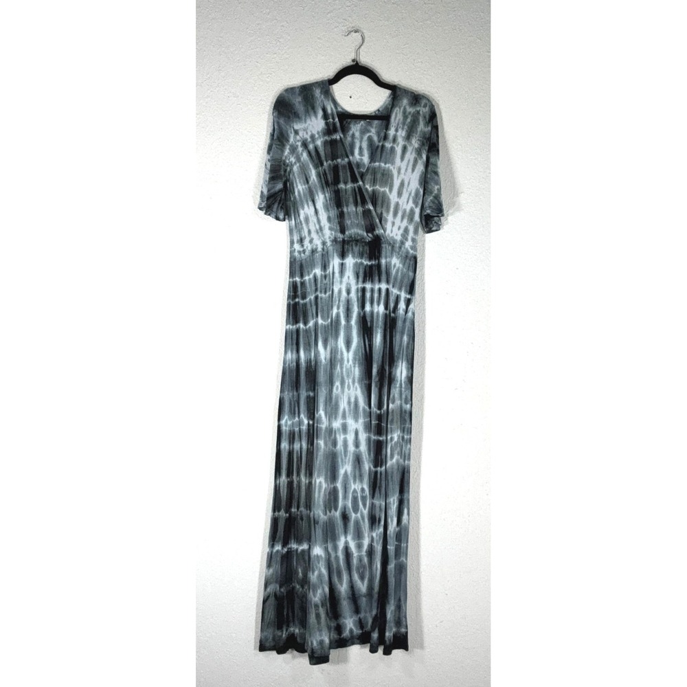 Earthbound Trading Co Grey Tie Dye Maxi Dress - M - Boho Hippie Festival